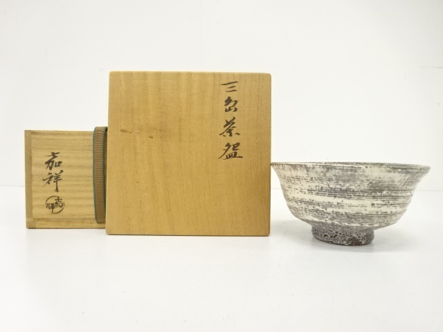 JAPANESE TEA CEREMONY / MISHIMA KYO WARE TEA CHAWAN / ARTISAN WORK